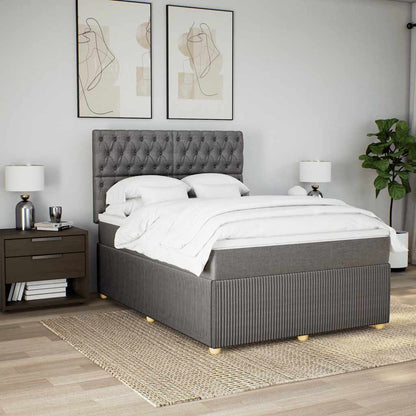 Boxspringbett mit Matratze Taupe 140x190 cm Stoff