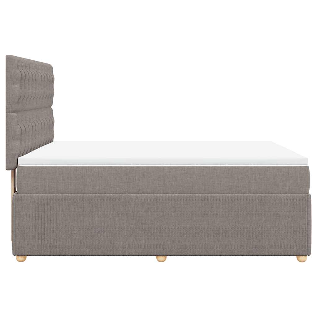 Boxspringbett mit Matratze Taupe 140x190 cm Stoff
