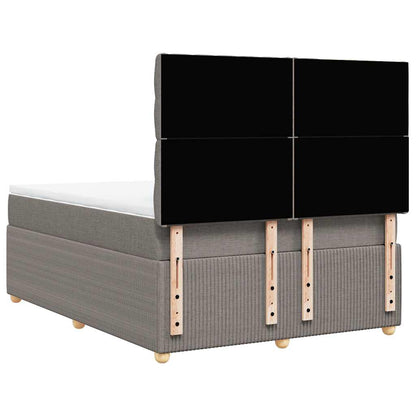 Boxspringbett mit Matratze Taupe 140x190 cm Stoff