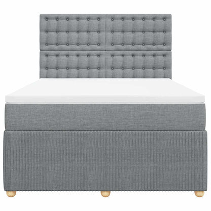 Boxspringbett mit Matratze Hellgrau 140x190 cm Stoff