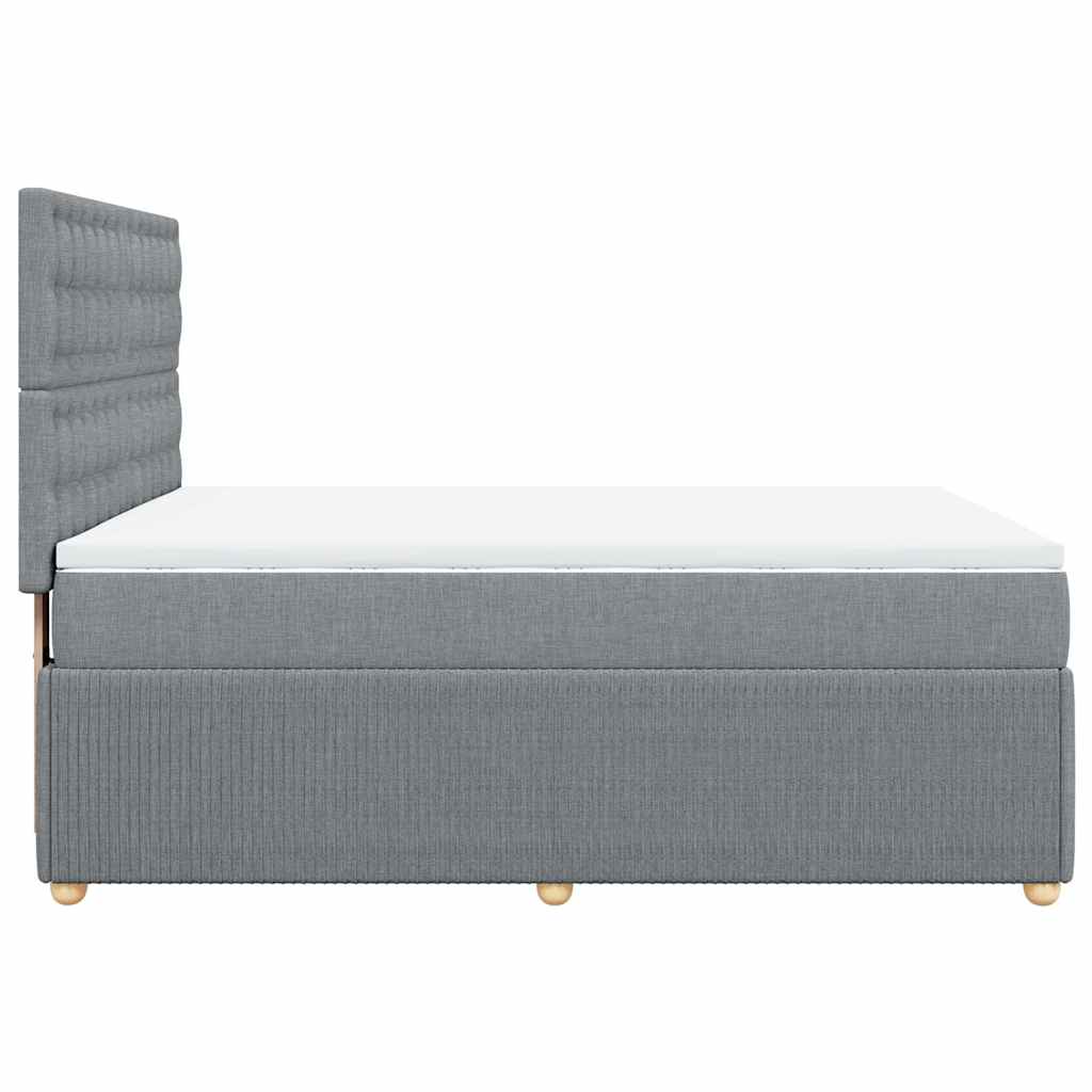 Boxspringbett mit Matratze Hellgrau 140x190 cm Stoff