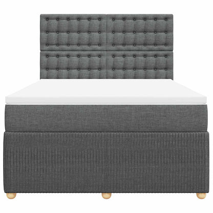 Boxspringbett mit Matratze Dunkelgrau 140x190 cm Stoff