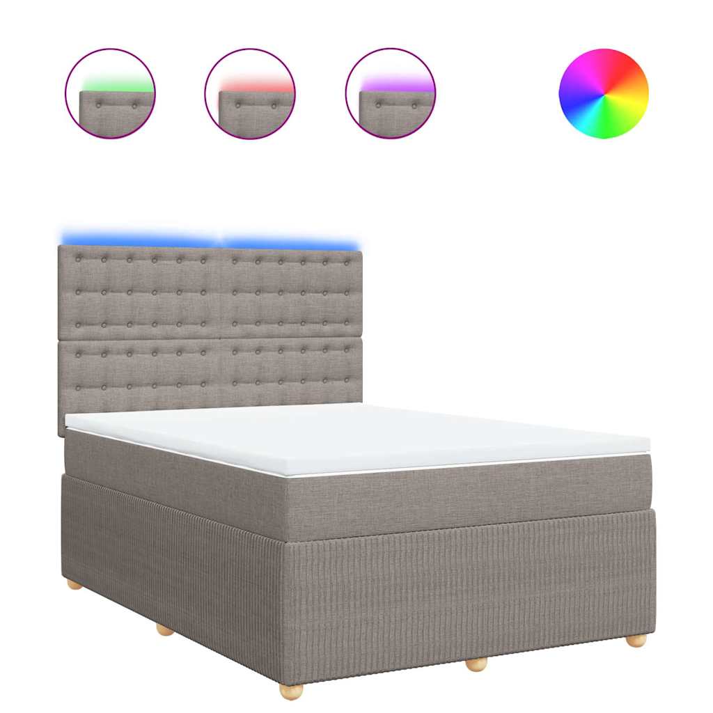 Boxspringbett mit Matratze Taupe 140x190 cm Stoff