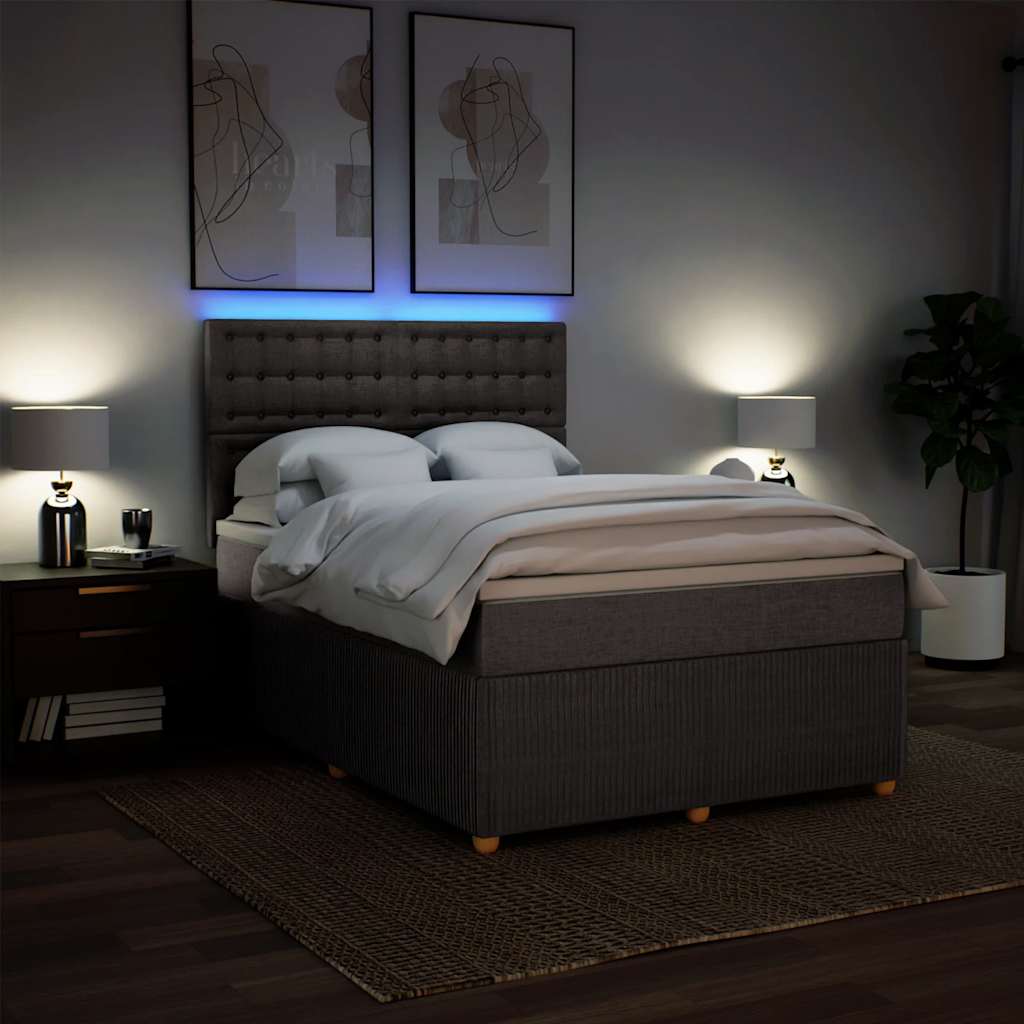 Boxspringbett mit Matratze Taupe 140x190 cm Stoff