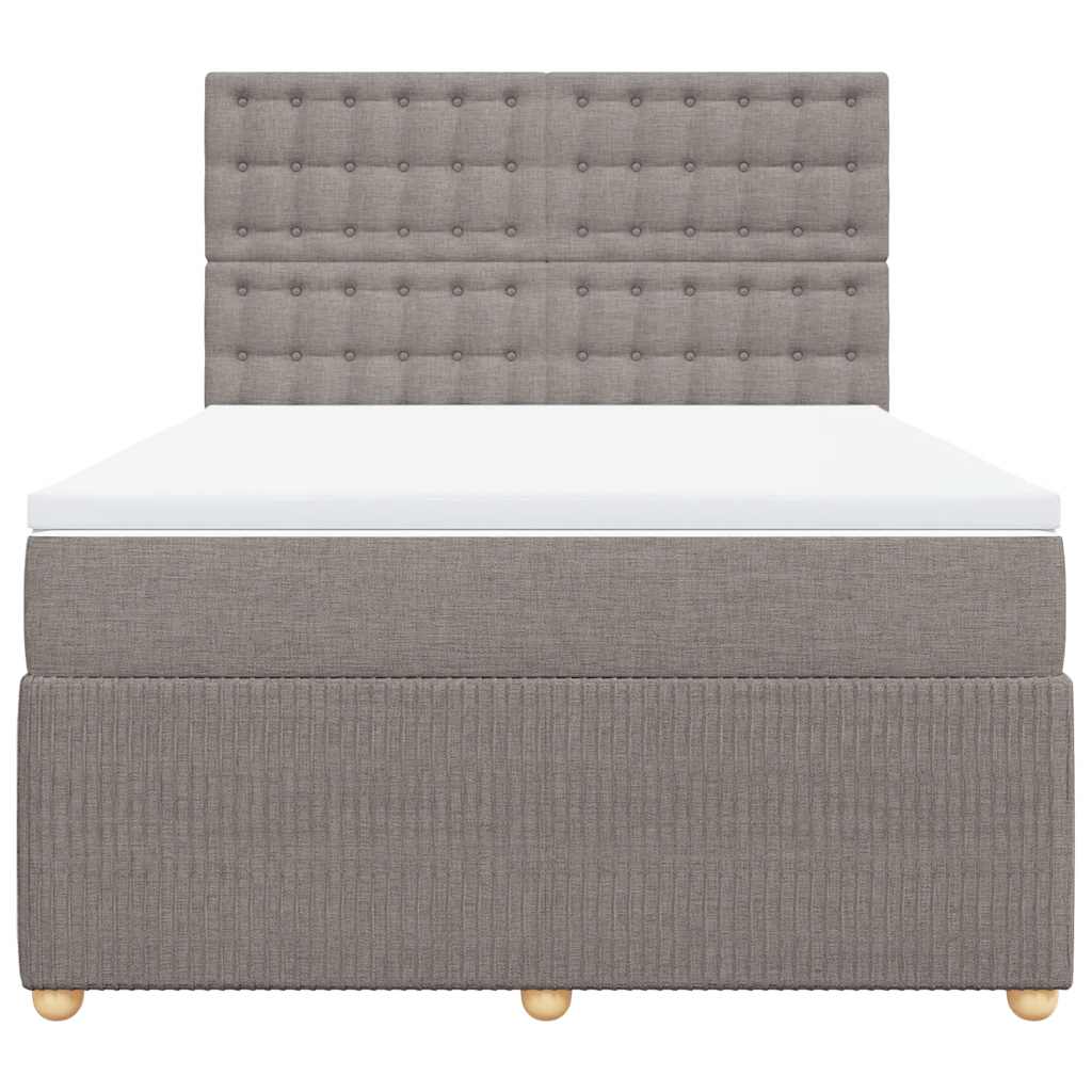 Boxspringbett mit Matratze Taupe 140x190 cm Stoff