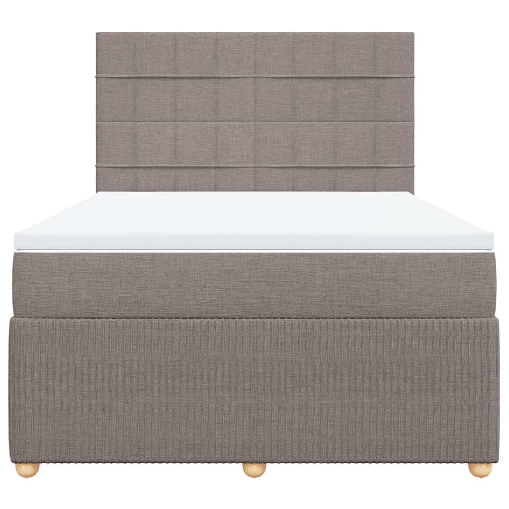Boxspringbett mit Matratze Taupe 140x200 cm Stoff