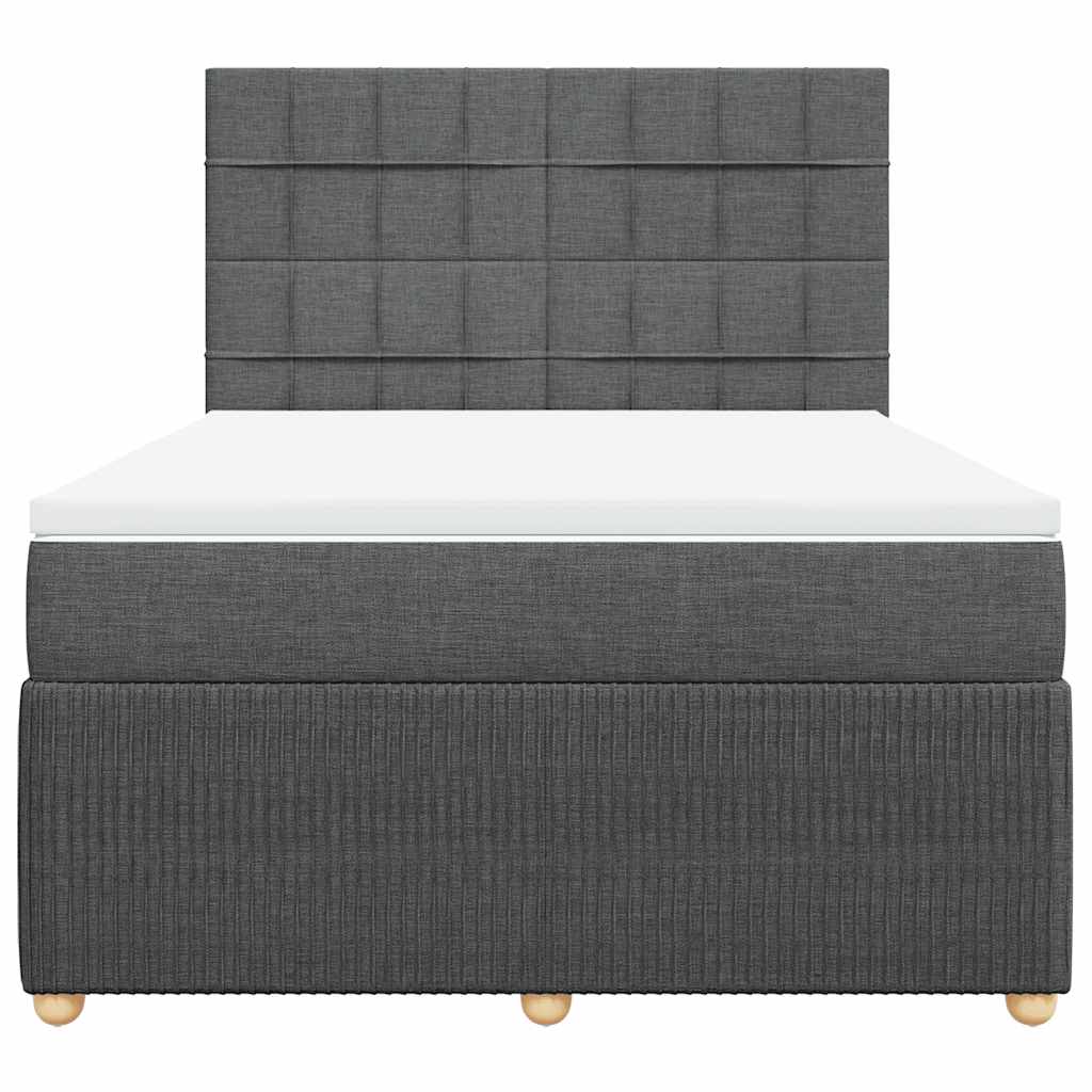 Boxspringbett mit Matratze Dunkelgrau 160x200 cm Stoff