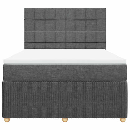 Boxspringbett mit Matratze Dunkelgrau 160x200 cm Stoff