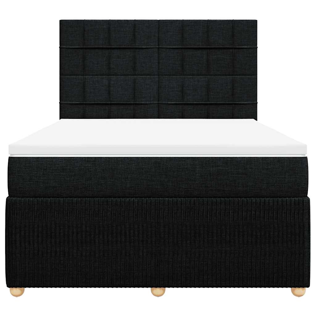 Boxspringbett mit Matratze Schwarz 160x200 cm Stoff