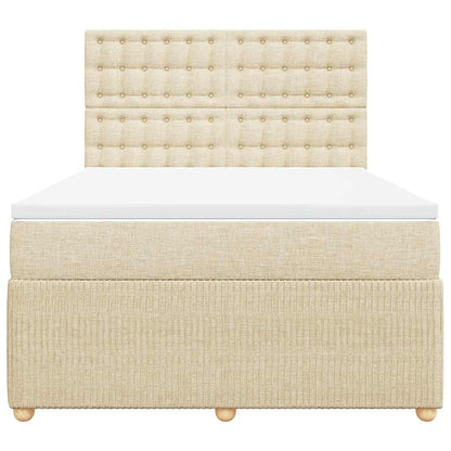 Boxspringbett mit Matratze Creme 160x200 cm Stoff