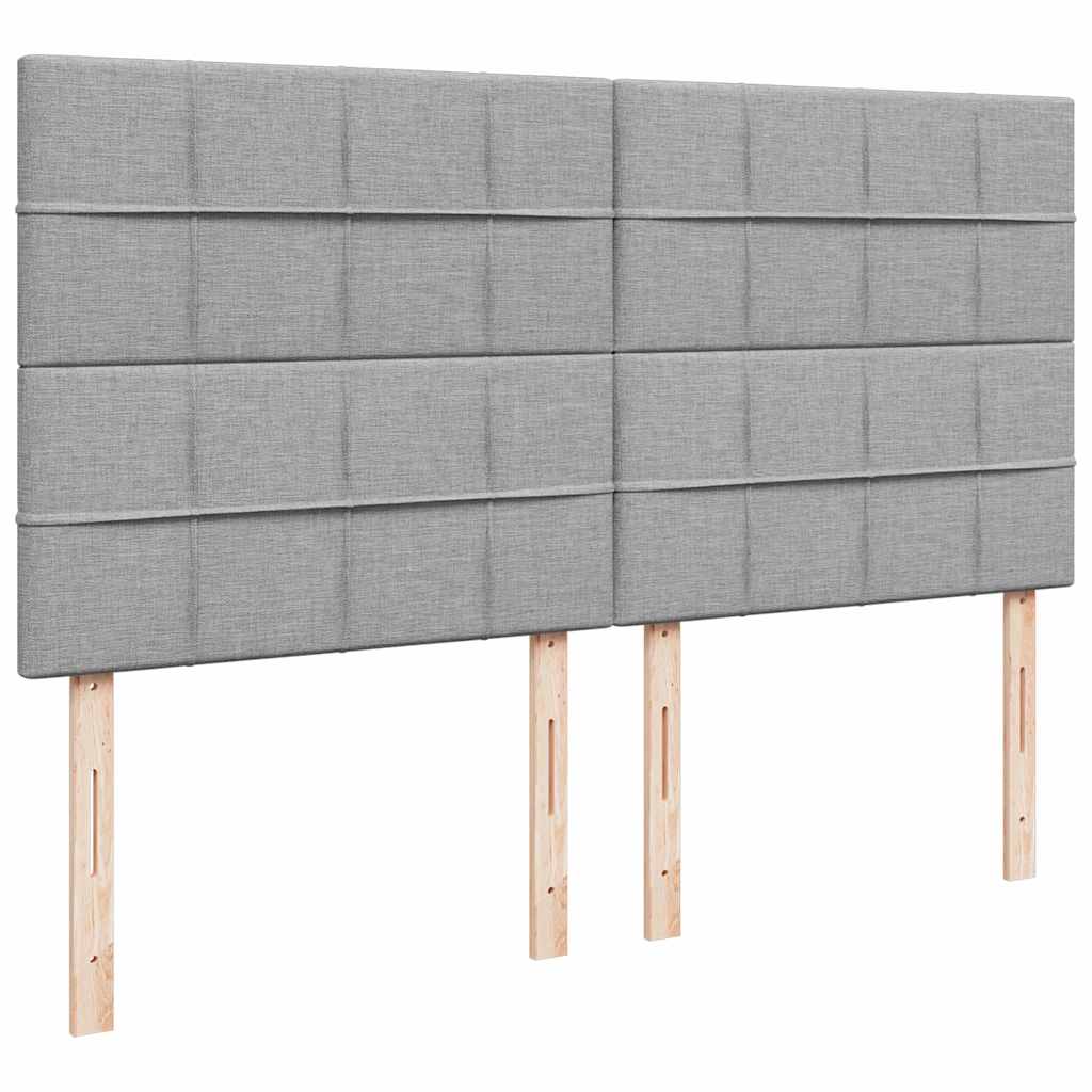 Boxspringbett mit Matratze Hellgrau 180x200 cm Stoff