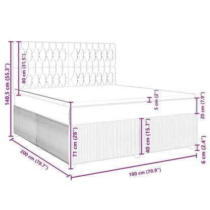 Boxspringbett mit Matratze Hellgrau 180x200 cm Stoff