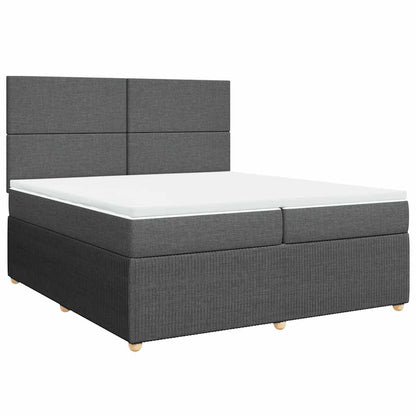 Boxspringbett mit Matratze Dunkelgrau 200x200 cm Stoff