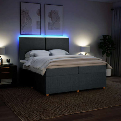 Boxspringbett mit Matratze Dunkelgrau 200x200 cm Stoff