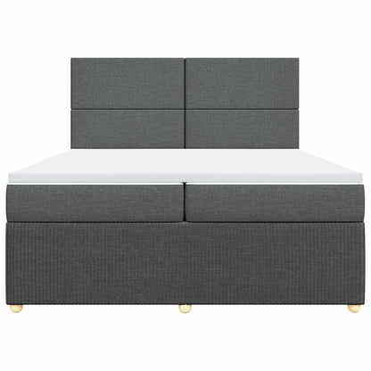 Boxspringbett mit Matratze Dunkelgrau 200x200 cm Stoff
