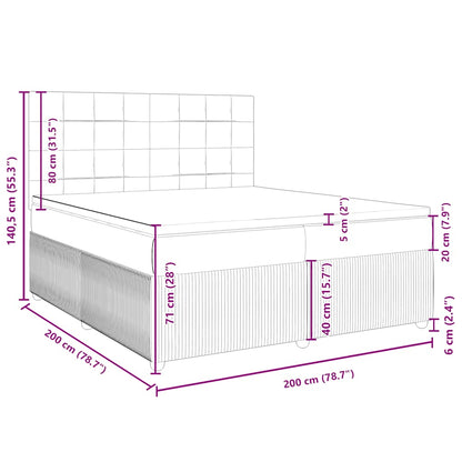 Boxspringbett mit Matratze Hellgrau 200x200 cm Stoff