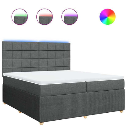 Boxspringbett mit Matratze Dunkelgrau 200x200 cm Stoff