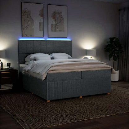 Boxspringbett mit Matratze Dunkelgrau 200x200 cm Stoff