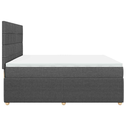 Boxspringbett mit Matratze Dunkelgrau 200x200 cm Stoff