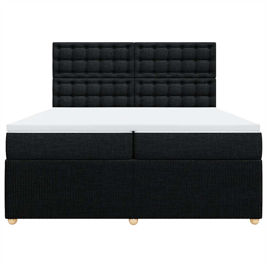 Boxspringbett mit Matratze Schwarz 200x200 cm Stoff
