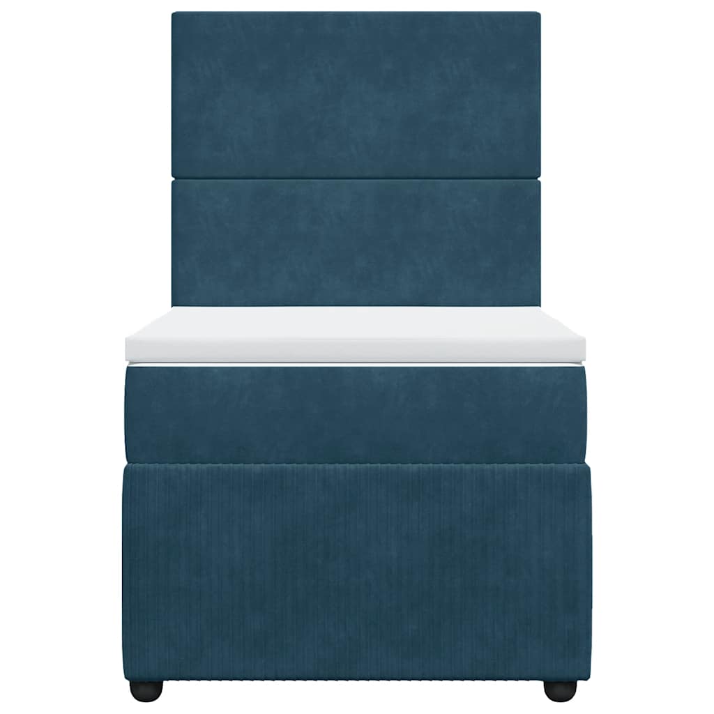 Boxspringbett mit Matratze Blau 90x190 cm Samt