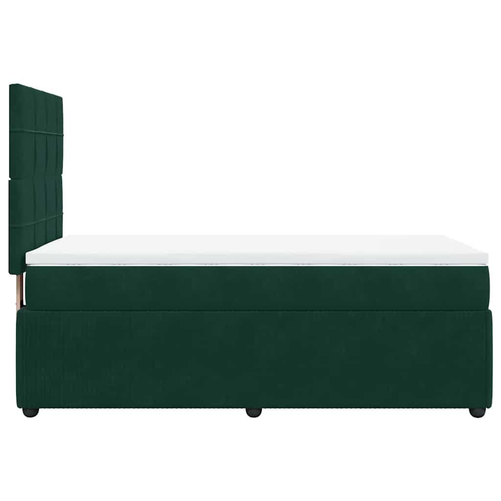 Boxspringbett mit Matratze Dunkelgrün 90x190 cm Samt