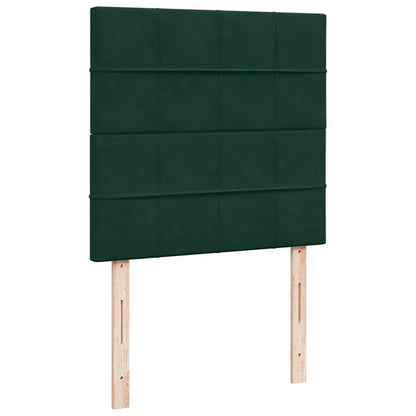 Boxspringbett mit Matratze Dunkelgrün 90x190 cm Samt