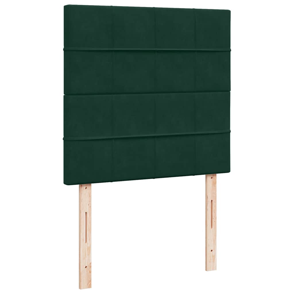 Boxspringbett mit Matratze Dunkelgrün 90x190 cm Samt