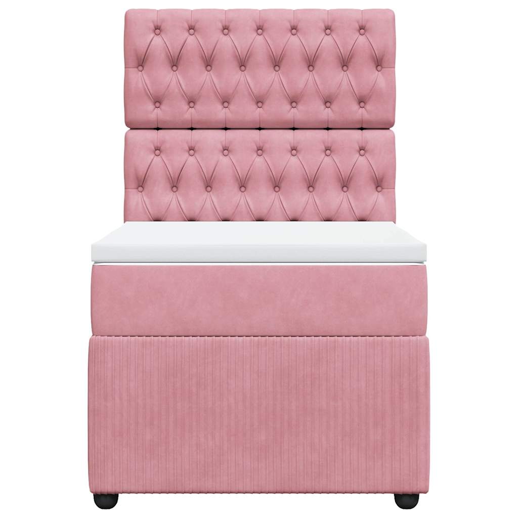 Boxspringbett mit Matratze Rosa 90x200 cm Samt