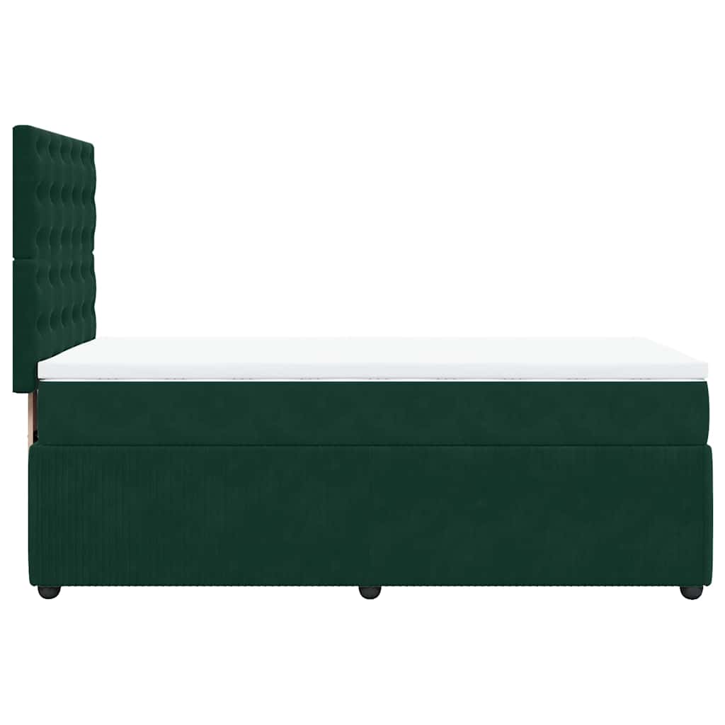 Boxspringbett mit Matratze Dunkelgrün 90x200 cm Samt