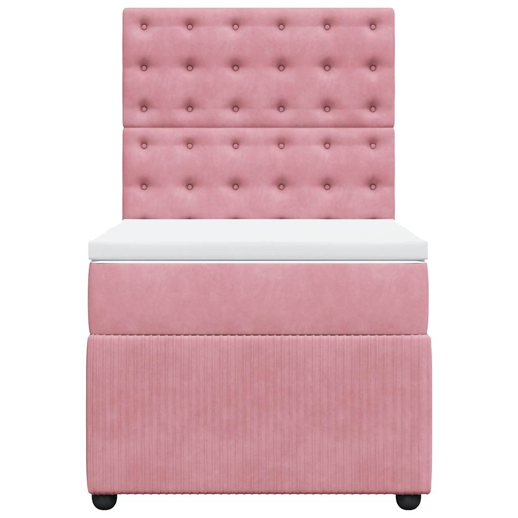 Boxspringbett mit Matratze Rosa 90x200 cm Samt