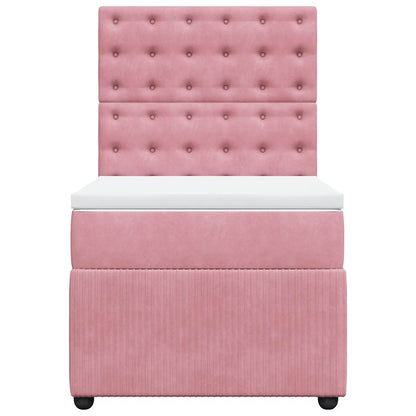 Boxspringbett mit Matratze Rosa 90x200 cm Samt
