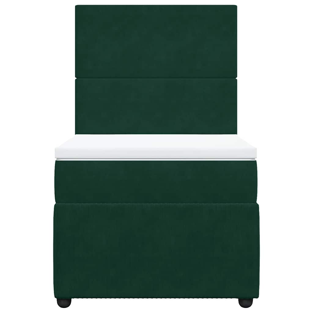 Boxspringbett mit Matratze Dunkelgrün 100x200 cm Samt