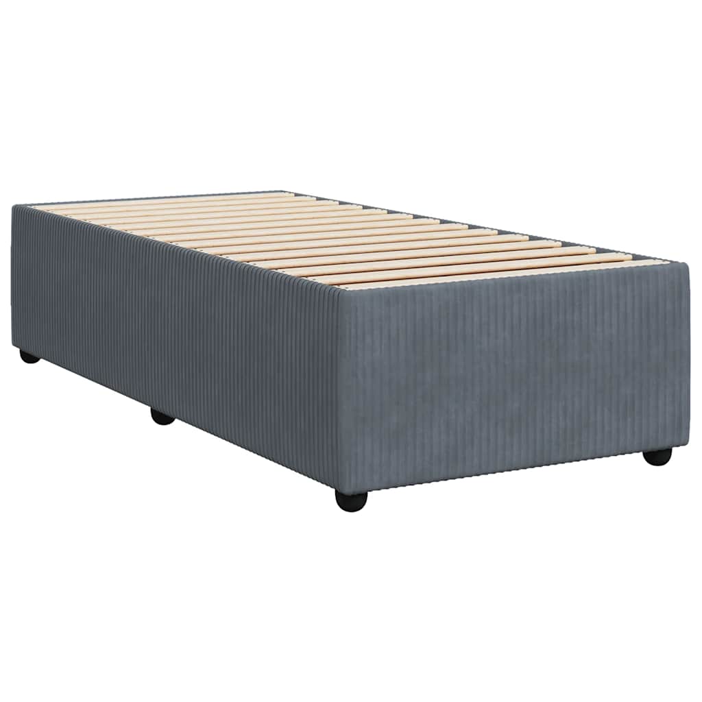Sommier tapissier avec matelas gris foncé 100x200 cm velours