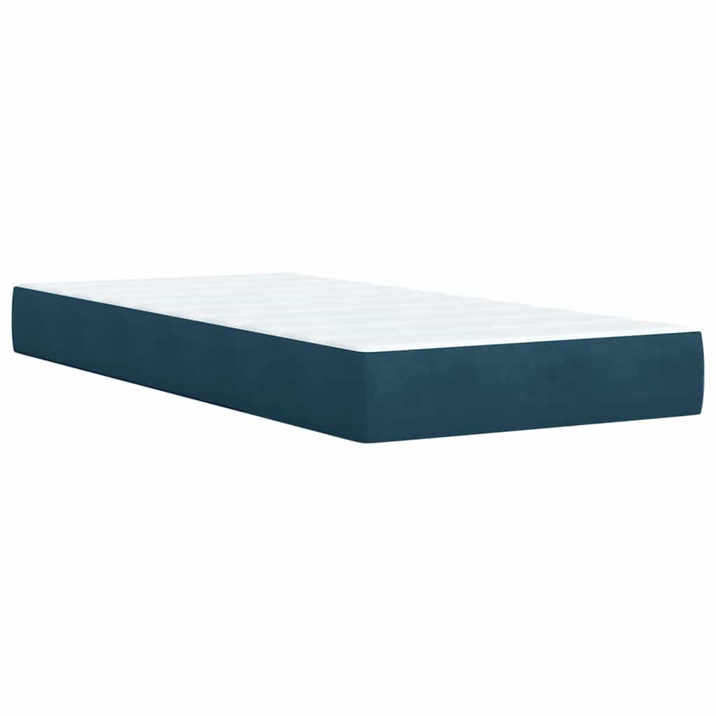 Boxspringbett mit Matratze Blau 100x200 cm Samt