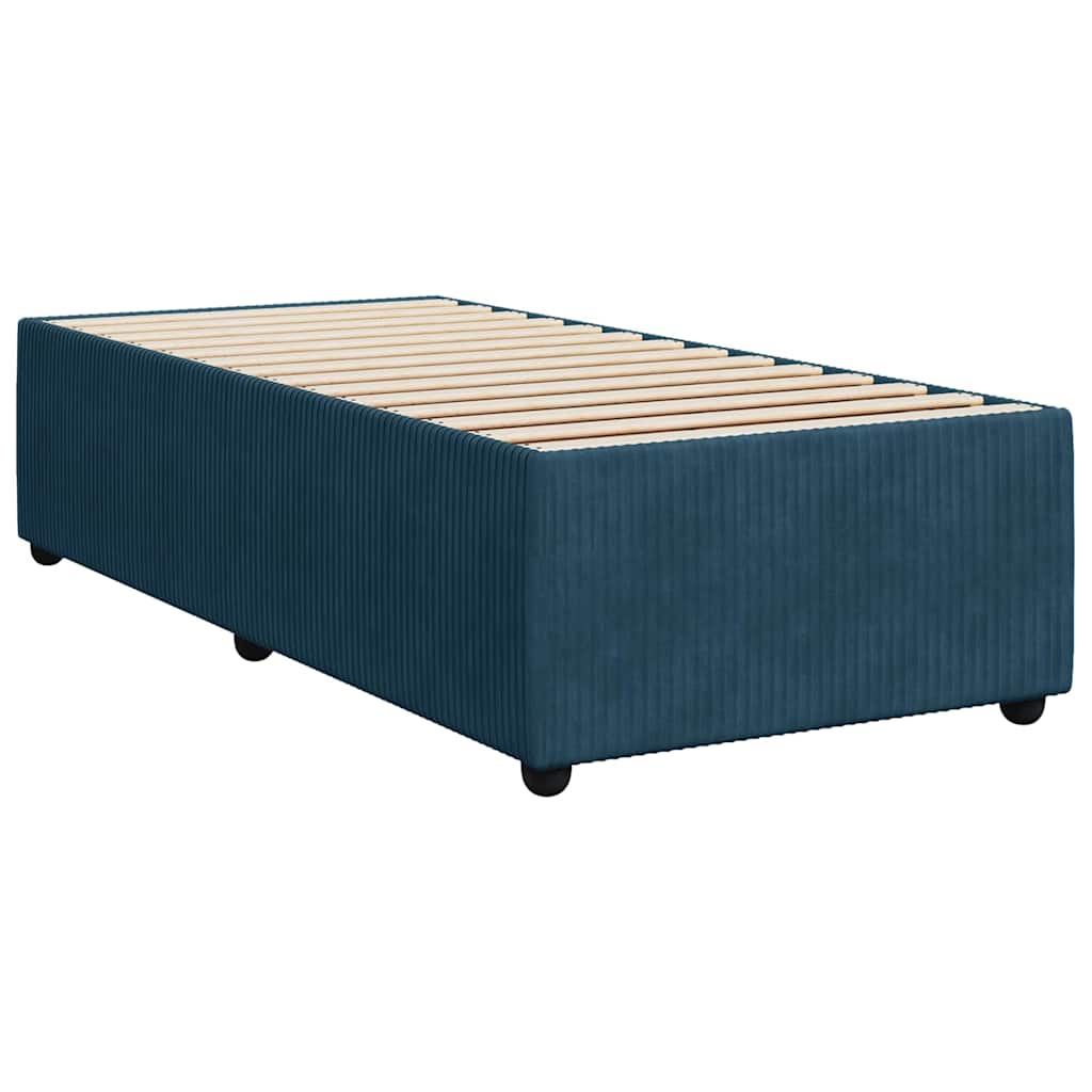 Boxspringbett mit Matratze Blau 100x200 cm Samt