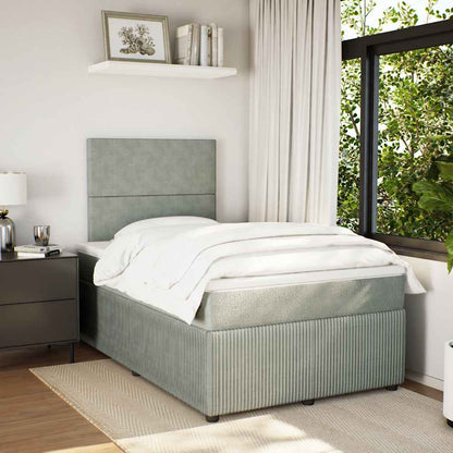 Boxspringbett mit Matratze Hellgrau 120x190 cm Samt