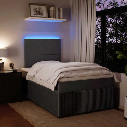 Boxspringbett mit Matratze Dunkelgrau 120x190 cm Samt