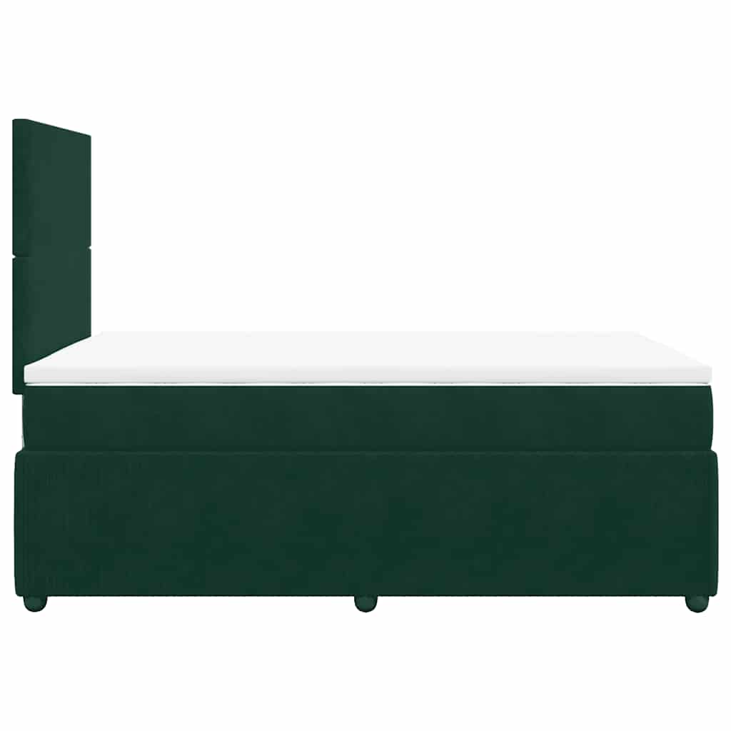 Boxspringbett mit Matratze Dunkelgrün 120x190 cm Samt
