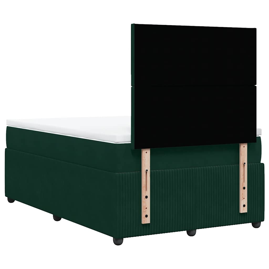 Boxspringbett mit Matratze Dunkelgrün 120x190 cm Samt