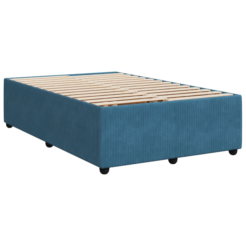 Boxspringbett mit Matratze Blau 120x190 cm Samt