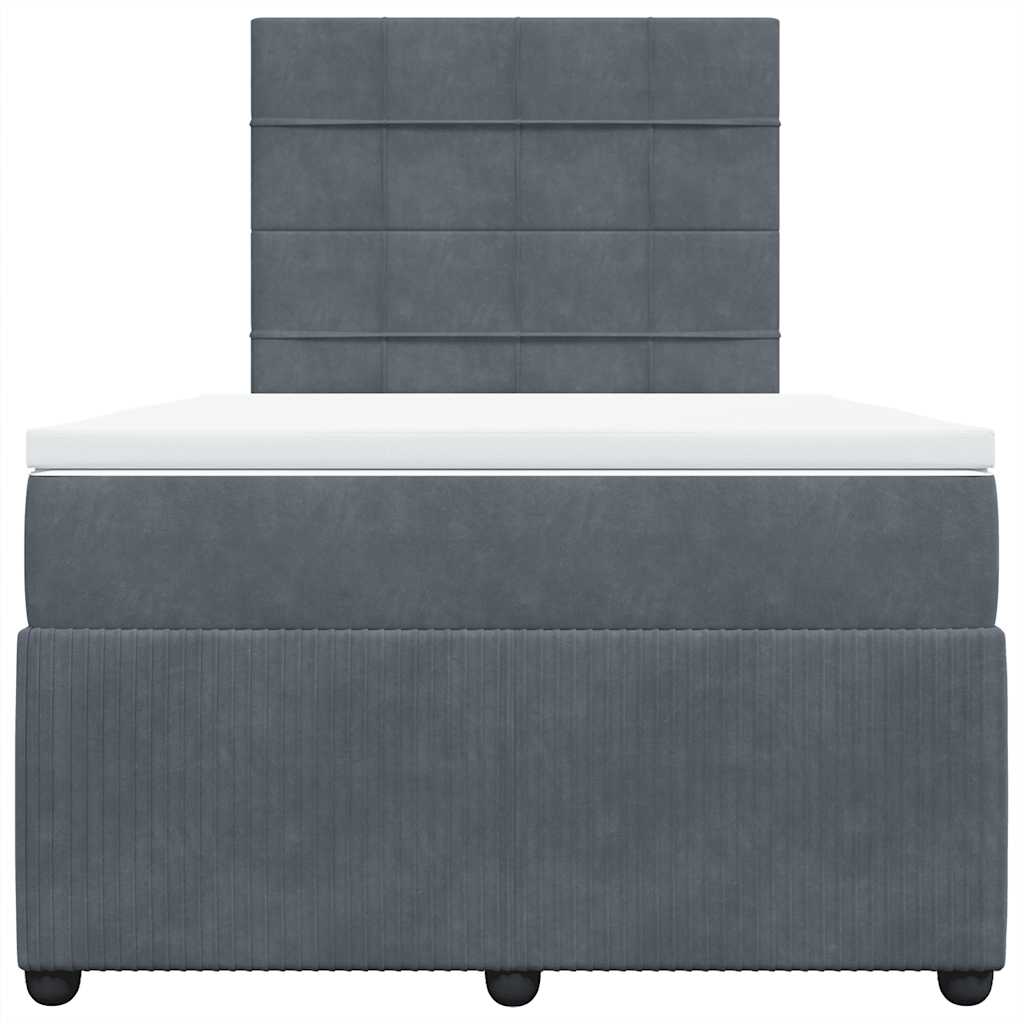 Boxspringbett mit Matratze Dunkelgrau 120x190 cm Samt