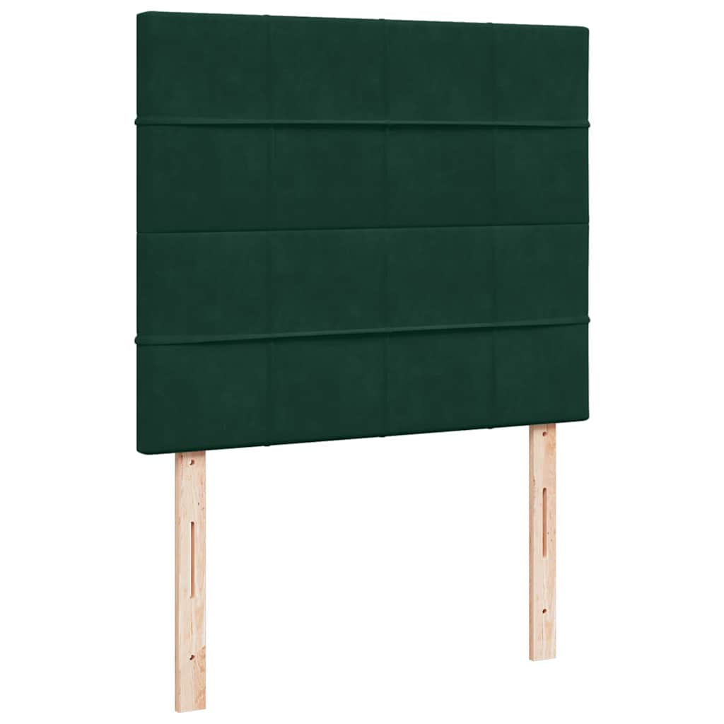 Boxspringbett mit Matratze Dunkelgrün 120x190 cm Samt