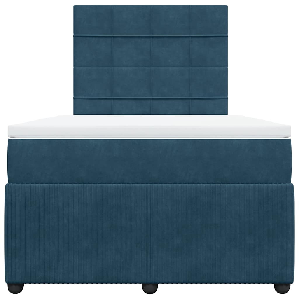 Boxspringbett mit Matratze Blau 120x190 cm Samt