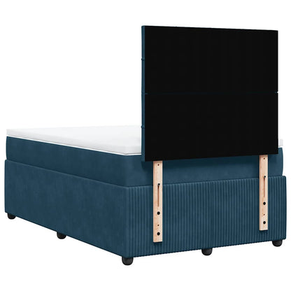 Boxspringbett mit Matratze Blau 120x190 cm Samt