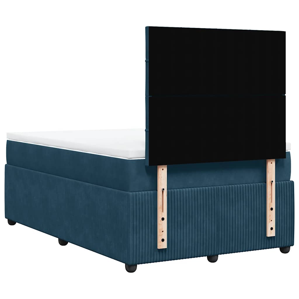 Boxspringbett mit Matratze Blau 120x190 cm Samt