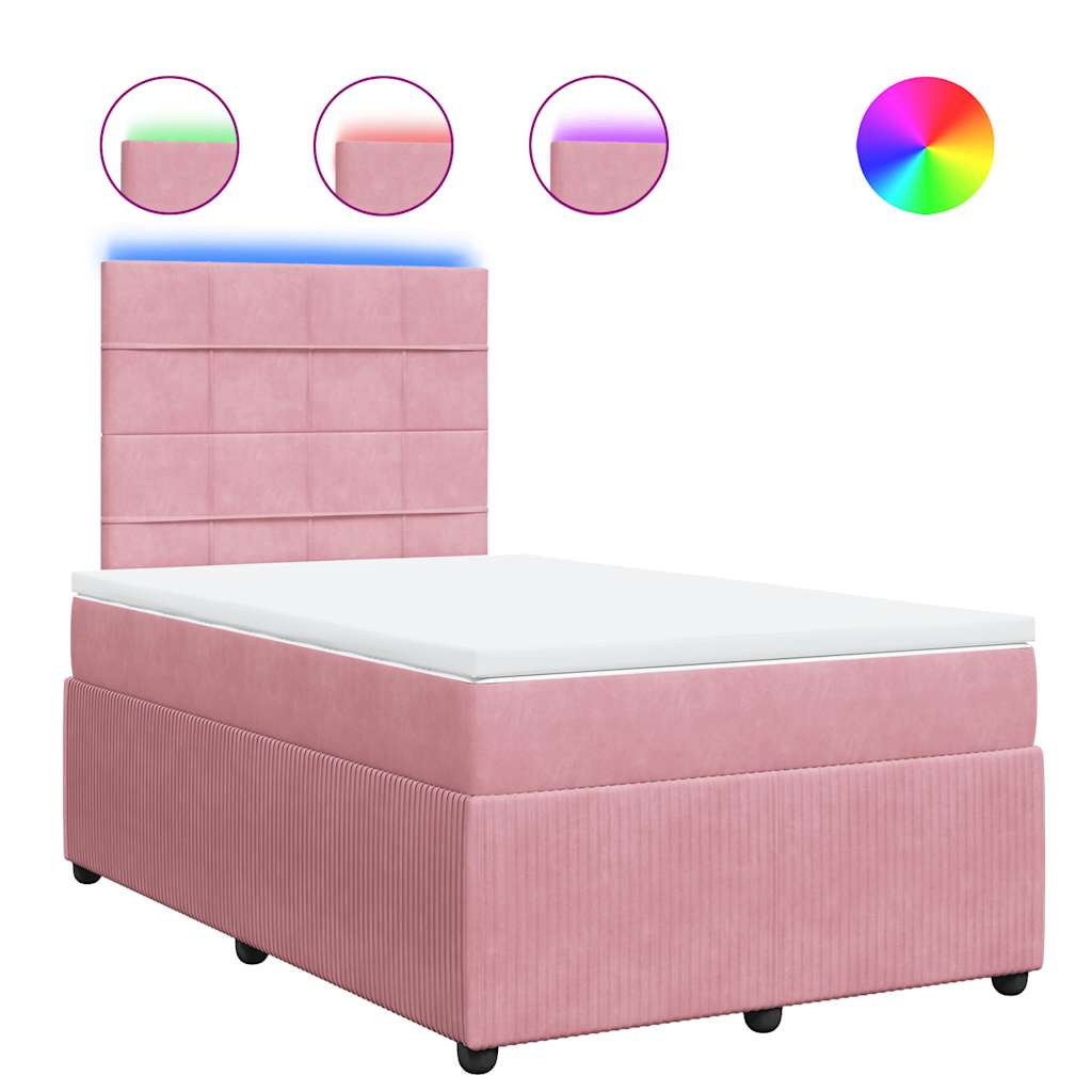 Boxspringbett mit Matratze Rosa 120x190 cm Samt