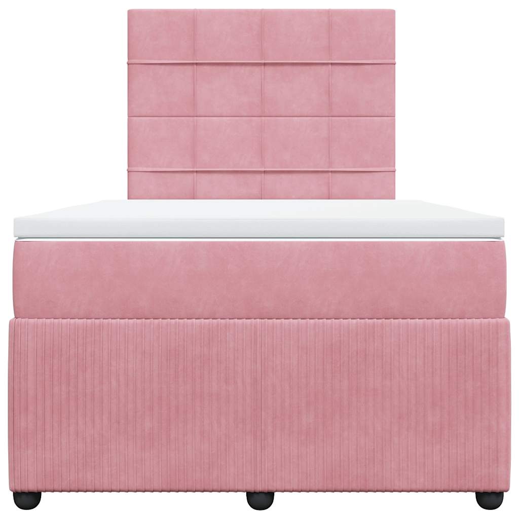 Boxspringbett mit Matratze Rosa 120x190 cm Samt