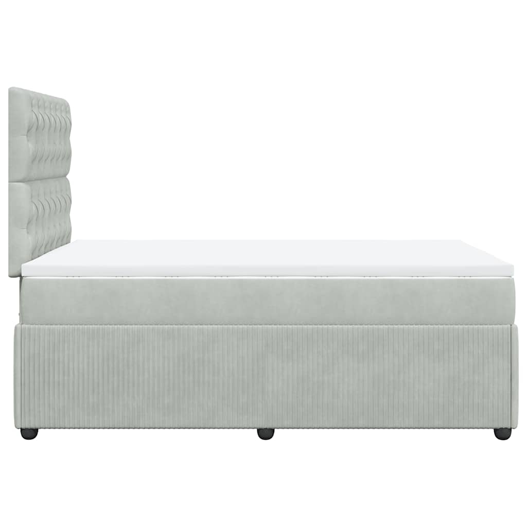 Boxspringbett mit Matratze Hellgrau 120x190 cm Samt