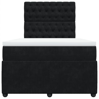 Boxspringbett mit Matratze Schwarz 120x190 cm Samt